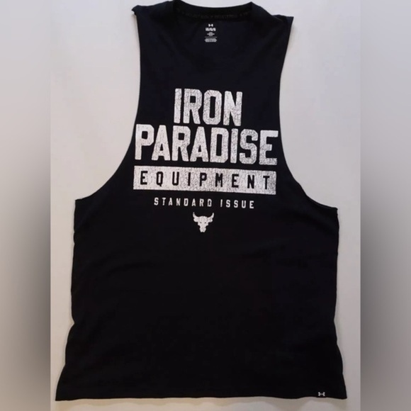Under Armour Other - Under Armour Project Rock Tank Top Mens Iron Paradise Gym Training Black size